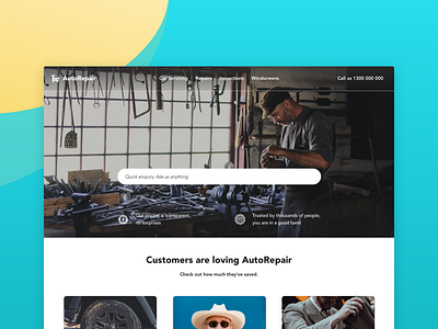 Auto Repair Website Concept business landing page service web design