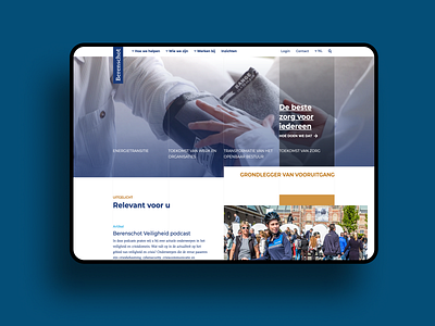 Berenschot · Corporate homepage UI blue branding corporate design grid homepage lines photography ui