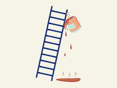 TNO · Illustration 'Dangerous work' accident branding dangerous design illustration ladder paint work