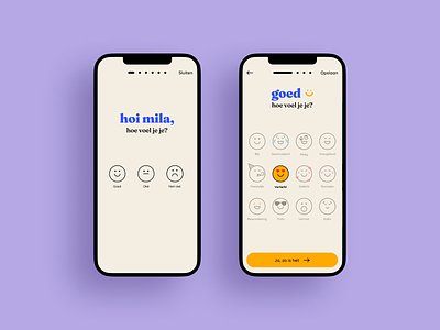 Feelee · App interface app design diary emoji feelings graphic design interface minimal selection ui vector