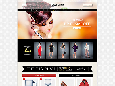 R.Gen Opencart clothing ecommerce fashion modern opencart shop store template