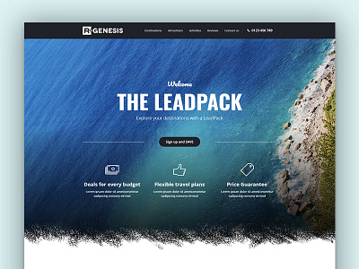 Leadpack Travel Landing Page landing page lead page leadpack one page product travel landing web