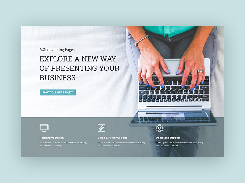 RGen startup landing pages lead page template web one page landing page rgen startup web page