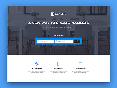 Landing Page agency clean creative landing page lead page modern one page rgen web