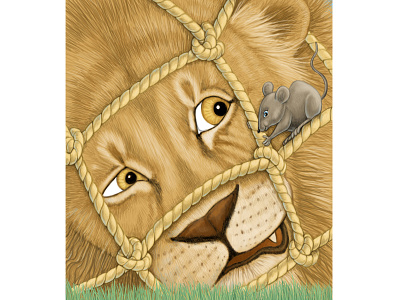 lion and mouse design illustration