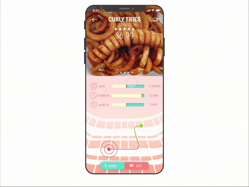 siEAT - add to cart automate convinient food foodapp games iphonex process snacks stadium