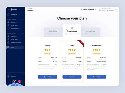 Pricing page – Broxus Billing account billing card cards choose cost design money payment plans price purchase subscription tariff ui ux web web app web design web site