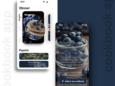 Cook Book App app design ui ux