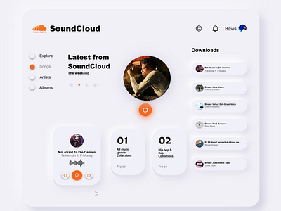 SoundCloud app design invisionstudio ui ux