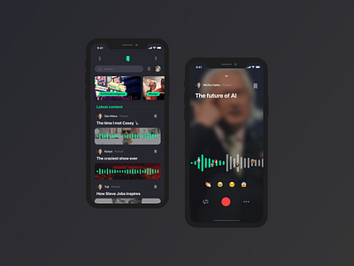 Podcast app UI design