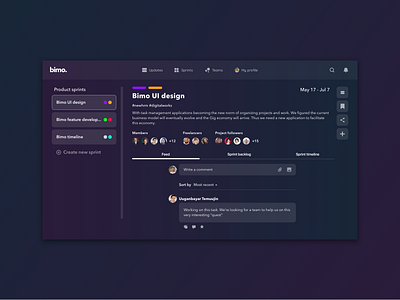 Task management web app UI ai app comment dark design digital ideation logo product software software development sprint task task management teams ui ux web