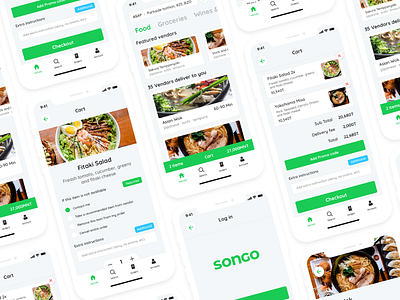 Food Delivery App app delivery food green mobile product redesign simple ui ux