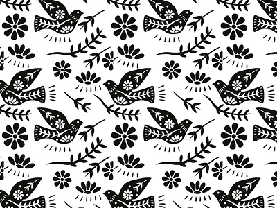 bird pattern design floral graphic design illustration pattern vector