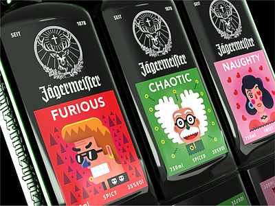 Jägermeister - Concept design 2d art adobe illustrator art character design characterdesign colorful design funny illustration illustration art illustrator label label packaging labeldesign labels modern package design packagedesign packaging design packagingdesign