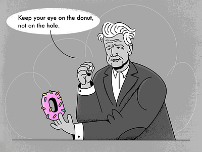 David Lynch - Quote of the day artist black and white character design characterdesign creative david lynch director donut focus grunge texture illustration line art lineart lines linework movie art procreate procreate art quote texture