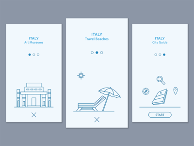 Debut - Onboarding Screen android app app design design icons ios line icon onboarding screen travel