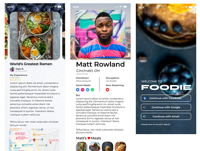 Foodie App Screens app app screens design designlab ui ux