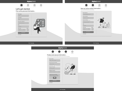 AlphaDebit Multistep Form UI design designlab illustration ui ux web