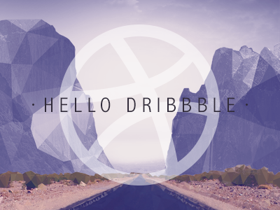 Hello dribbble debut dribbble hello mountains road