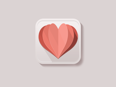 Secret app icon design flat heart icon ios ios7 pastel