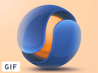 Core core gif glance logo process sphere