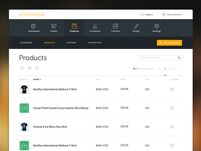 Product list page