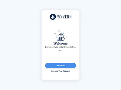 Wyvern—Welcome Screen app fintech mobile onboarding sketch ui ux welcome wyvern