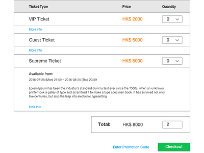 Ticketing Interface