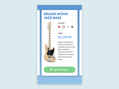 UI Experiment: Guitar Cards