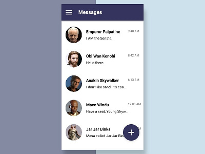 Messenger UI Concept invision messages messaging studio test text