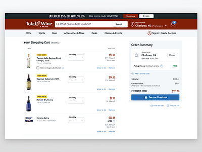 Total Wine & More - Cart Redesign