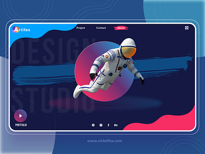 Artifex art astronaut color dailyui dark ui design designer drawing exploration gradient graphic hero ideas illustration minimal play profile page ui vector website