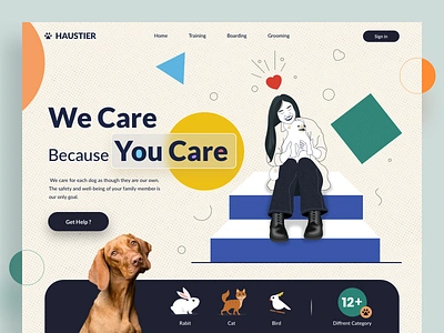 Pet Lover - Haustier adopt animal art branding cat color design dog exploration hero illustration minimal pet pet adoption pet app pet care pet design pet shop ui website