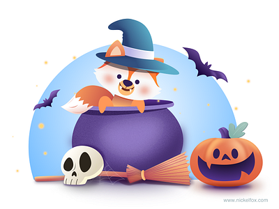 Happy Halloween👻 3d illustration art branding card color design festival halloween happy halloween illustration isometrics logo minimal onboarding simple splash trick or treat ui vampire fox vector