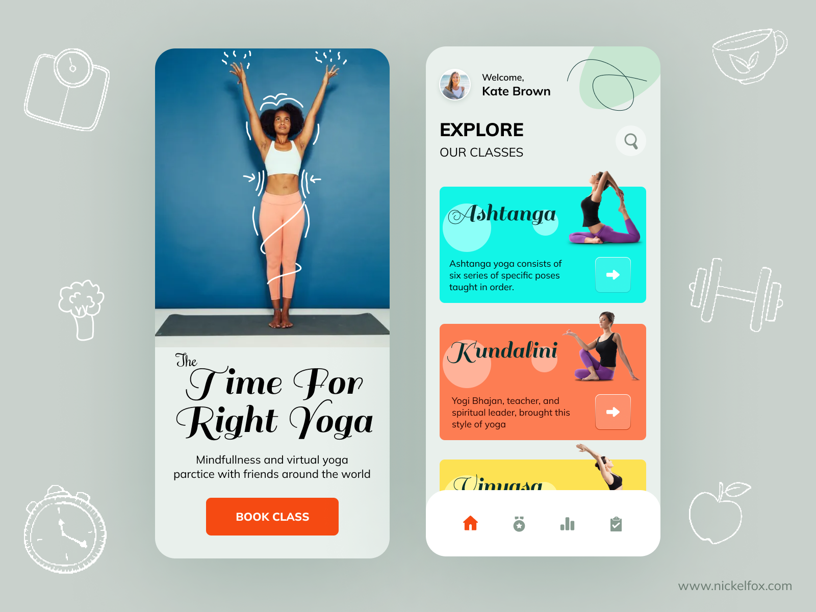 Yoga App by Sumit Choudhary for Nickelfox - UI/UX Design on Dribbble