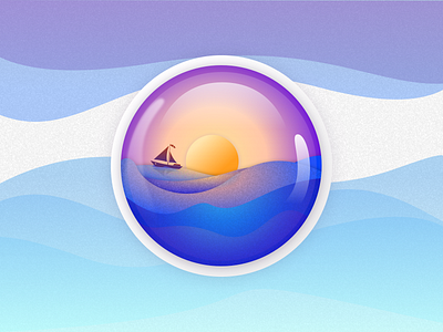 Ocean Crystall Ball android app app design art color design exploration flat hero icons illustration logo minimal travel typography ui ux vector web website
