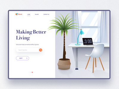 Reva app app design art branding color design furniture hero icons illustration ios lamp landing page logo mac book minimal ui ux vector website