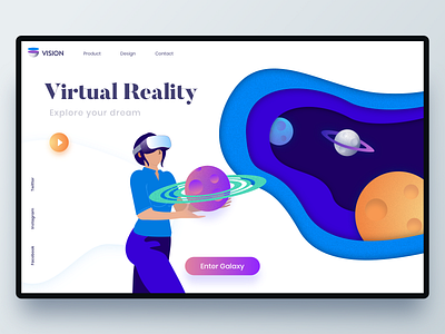 Virtual Reality app design art branding color design exploration flat header hero icons illustration iphonex logo minimal travel ui ux vector web website