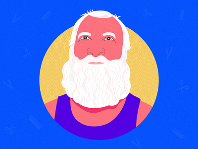 The Beard Guy app art barber beard branding color design exploration guy hero illustration lineart logo logo design man minimal old man sketch sketchbook vector