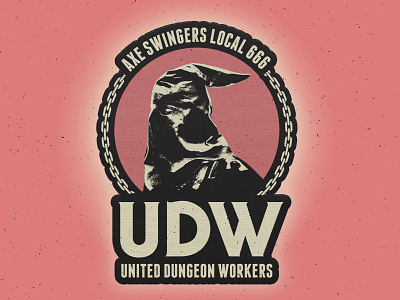 United Dungeon Workers Patch axe badge death metal dungeon executioner heavy metal jail labor medieval metal prison thrash torture union