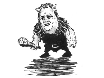 Bridge Troll caricature chris christie governor illustration ink new jersey pen politician republican troll