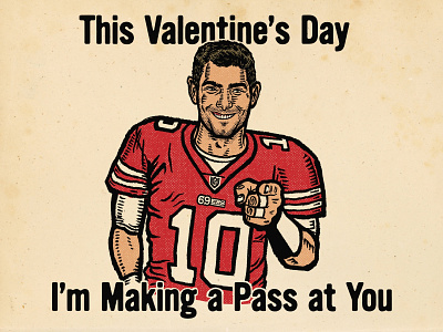 Jimmy G Valentine 49ers bmnicks football garoppolo jimmy g nfl quarterback retro supply co valentine valentines day