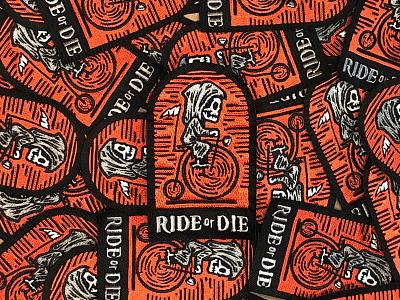 Ride or Die patches bicycle bike cycling death grim reaper patch patches penny farthing ride or die scythe skull