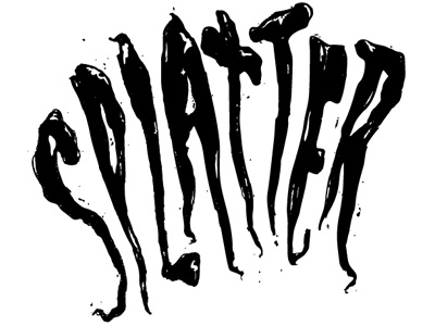 Splatter custom type gross hand drawn type splatter typography viscera