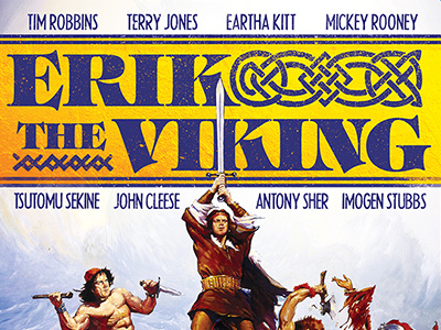 Erik the Viking title treatment eartha kitt erik john cleese mickey rooney norse terry jones tim robbins viking