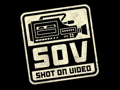 Shot On Video 80s 90s badge camcorder cassette film filmmaking home video label vcr vhs video