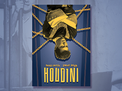 Houdini 50s chains classic cinema escape artist houdini illusion illusionist janet leigh magic magician straitjacket tony curtis