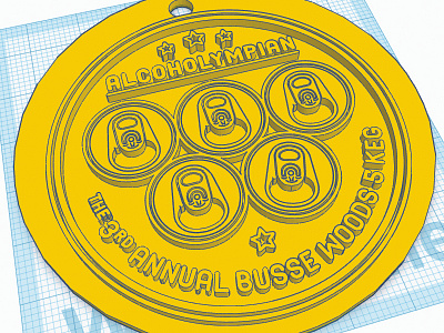 The 3rd Annual Busse Woods 5 Keg Mockup 3d printing alcohol beer cad drunk marathon medal mockup olympics