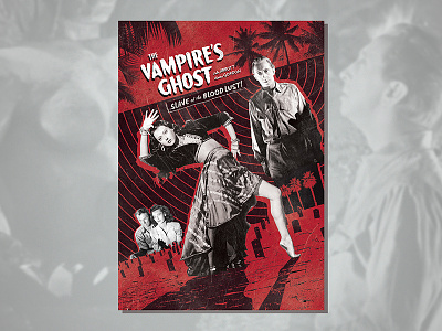 The Vampire's Ghost (1945) 40s collage horror hypnotism retro spooky vampire vintage