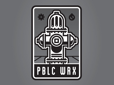 PBLC WRX badge fire hydrant municipality public works thick lines
